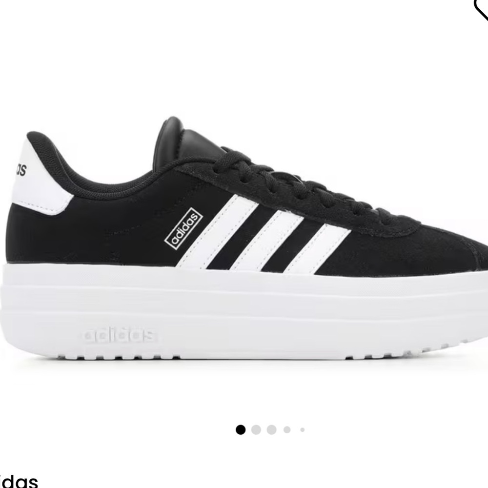 Adidas kid’s Grade School Gazelle Bold Navy and White Platform Sneakers EUC